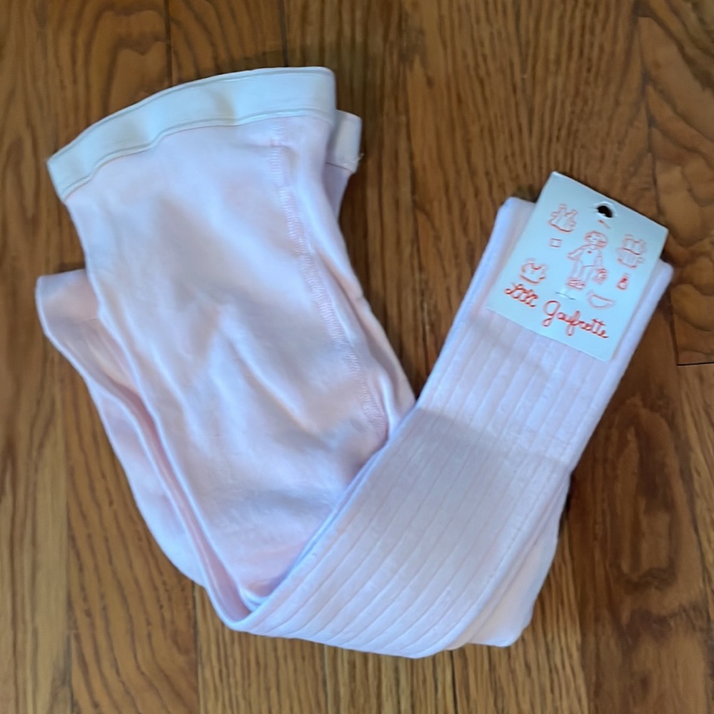 NWT - Lili Gaufrette pink ribbed tights